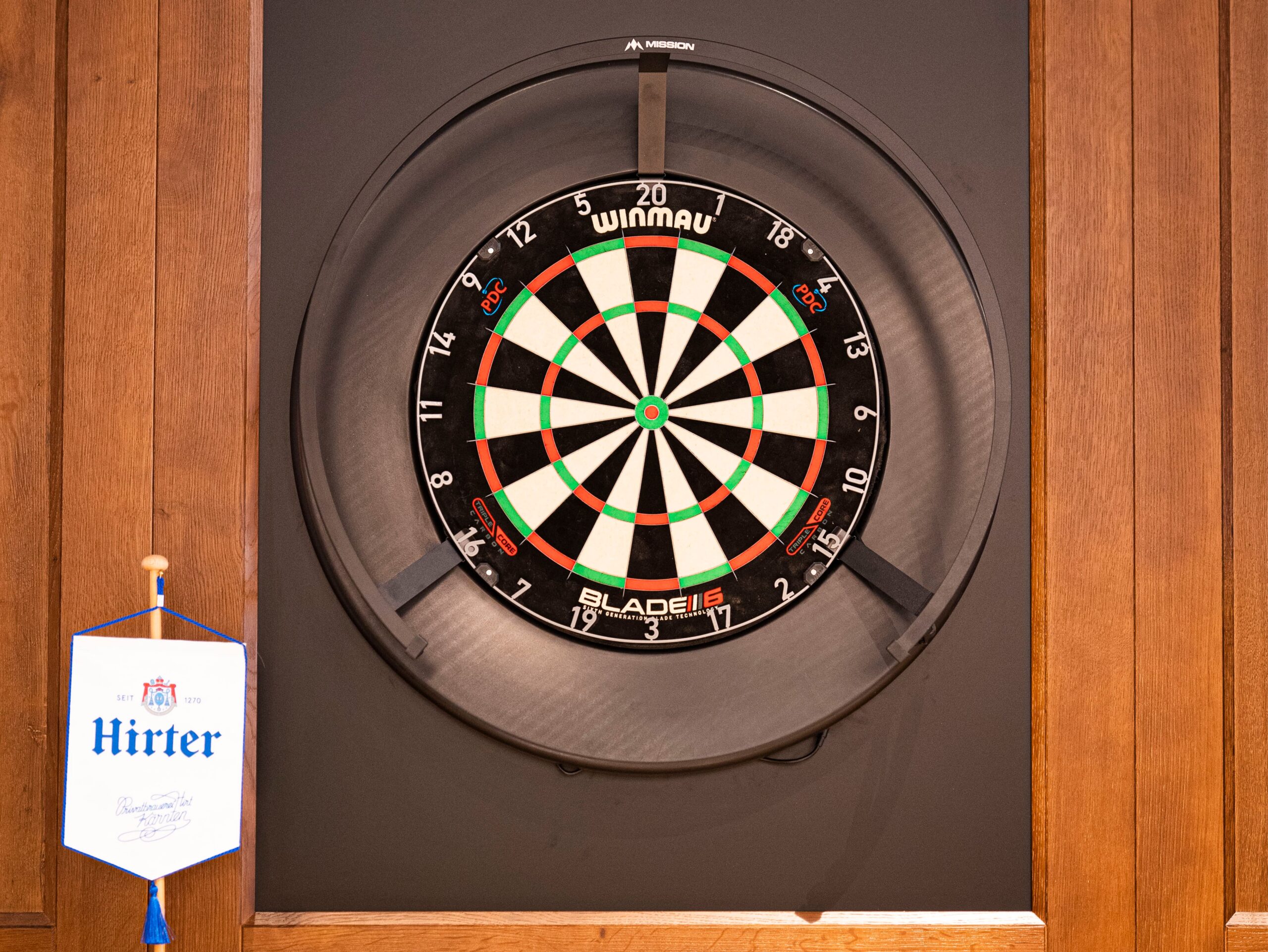 Darts-Scheibe und Hirter Schild
